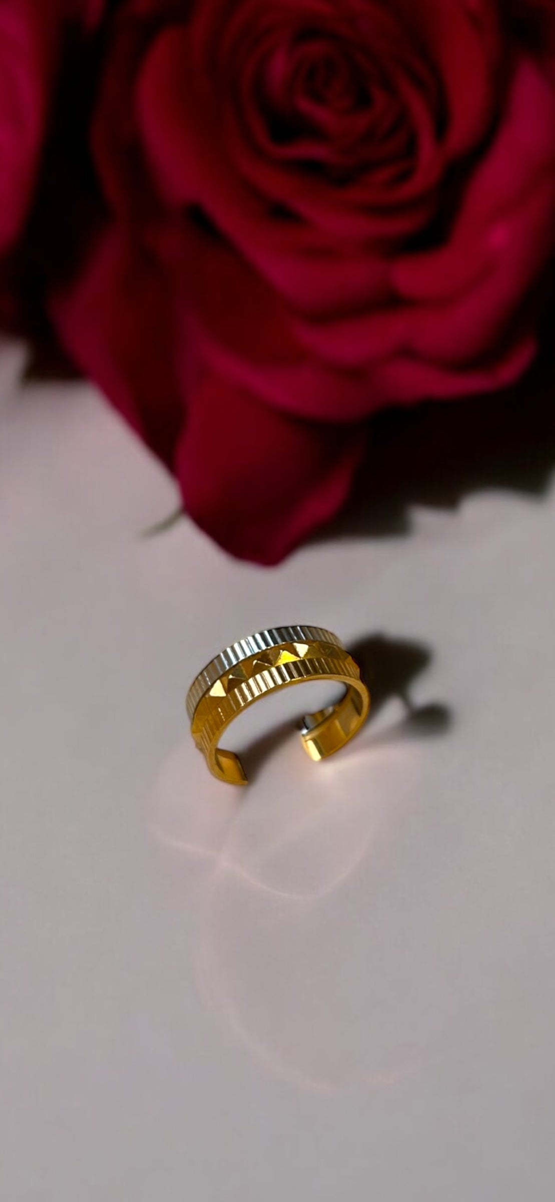 21k Heavy Golden Goth Ring